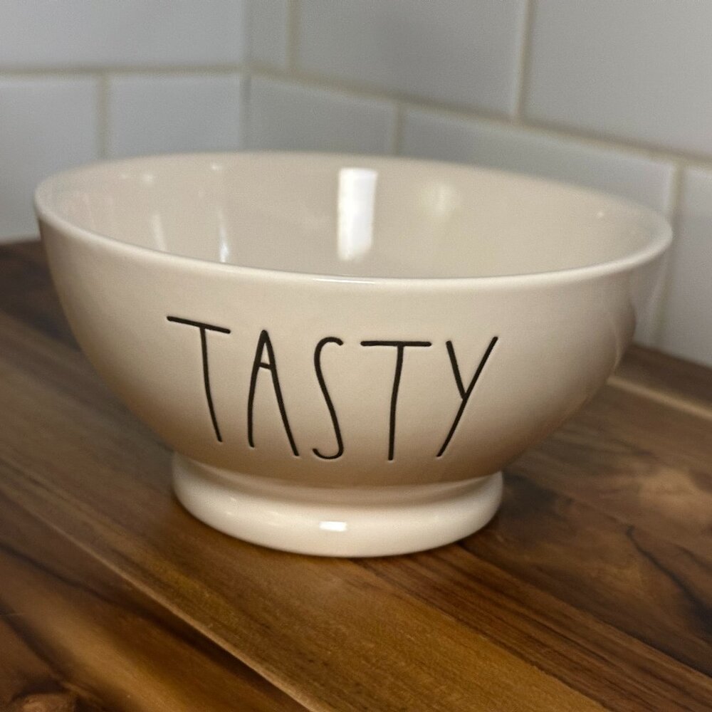 Rae Dunn 6” Ceramic Bowl – “TASTY” – Artisan Collection